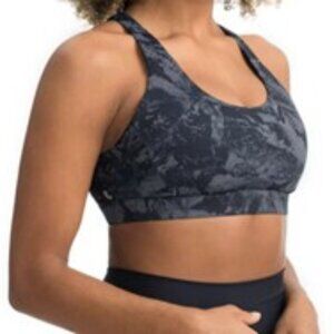 Lole Women's Sports Bra Black and Gray Patterned Crop Top size xl 38C/D